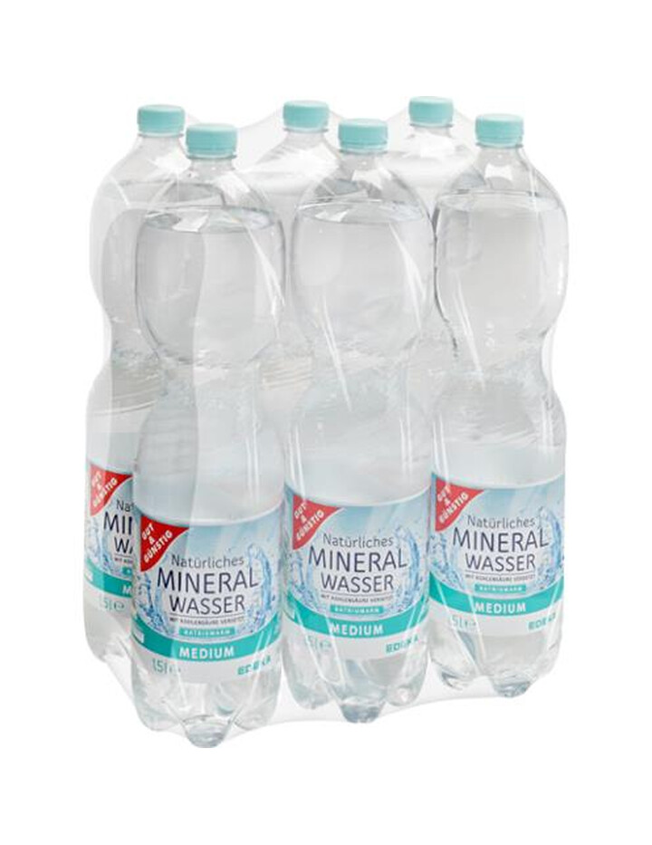 Bild von G+G MINERALWASS MEDIUM  6X1,5L