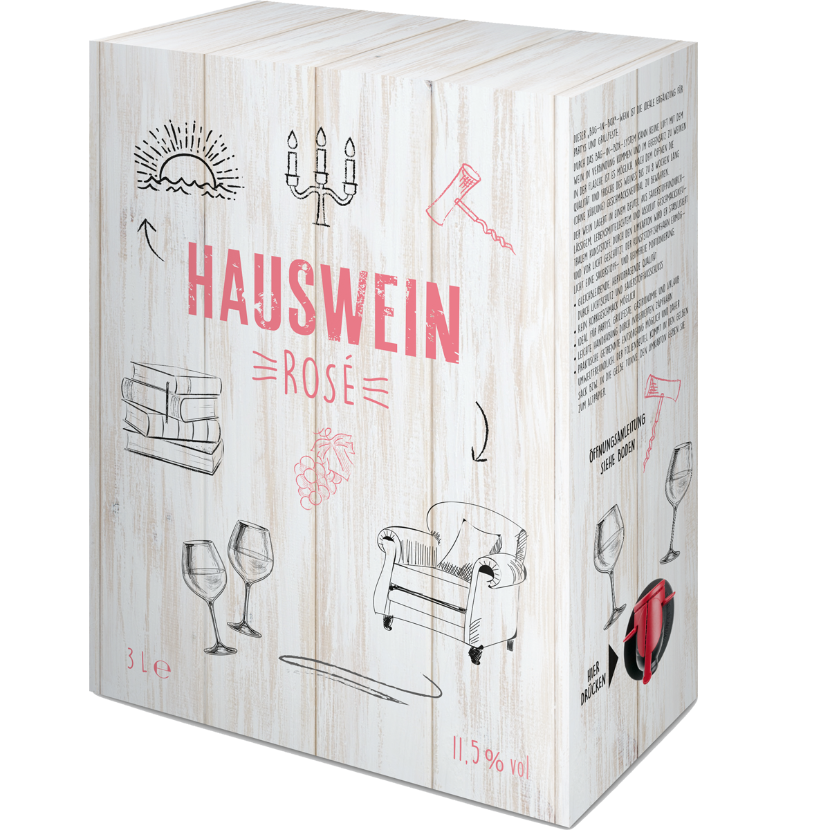 Bild von HAUSWEIN ROSE HTR.          3L